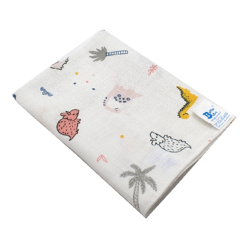 Poza Scutec Muselina, Refolosibil, Alb, Baieti, Palmieri si Dinozauri - BL633 [1]