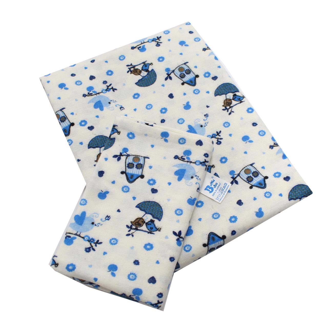 Poza Set Lenjerie Alb/Albastru, Finet, 3 piese, 3, Baieti, Pasari, Capse - BL635 [1]