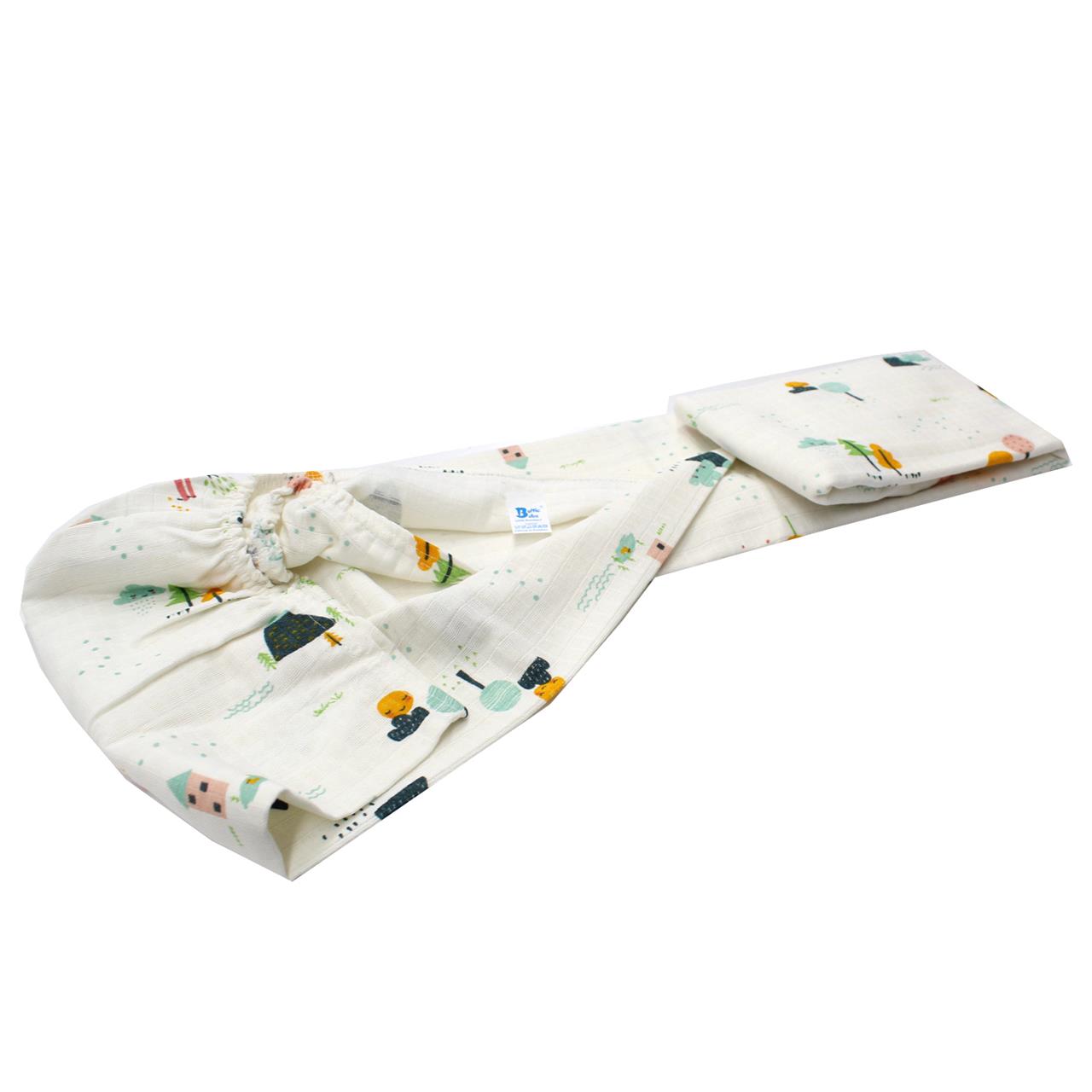 Poza Cearceaf Alb, Muselina flausata, 1 x Cearceaf, Padure, Banda elastica - BL647 [2]