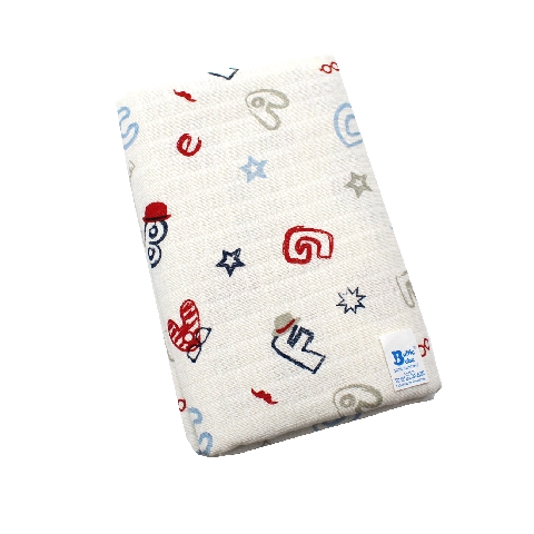 Poza Scutec Muselina flausata, Refolosibil, Alb/Albastru, Baieti, Litere - BL656 [1]