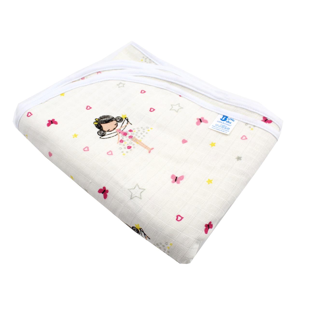 Poza Paturica Alb/Roz, Muselina flausata, 0 +, Printesa - BL658 [1]