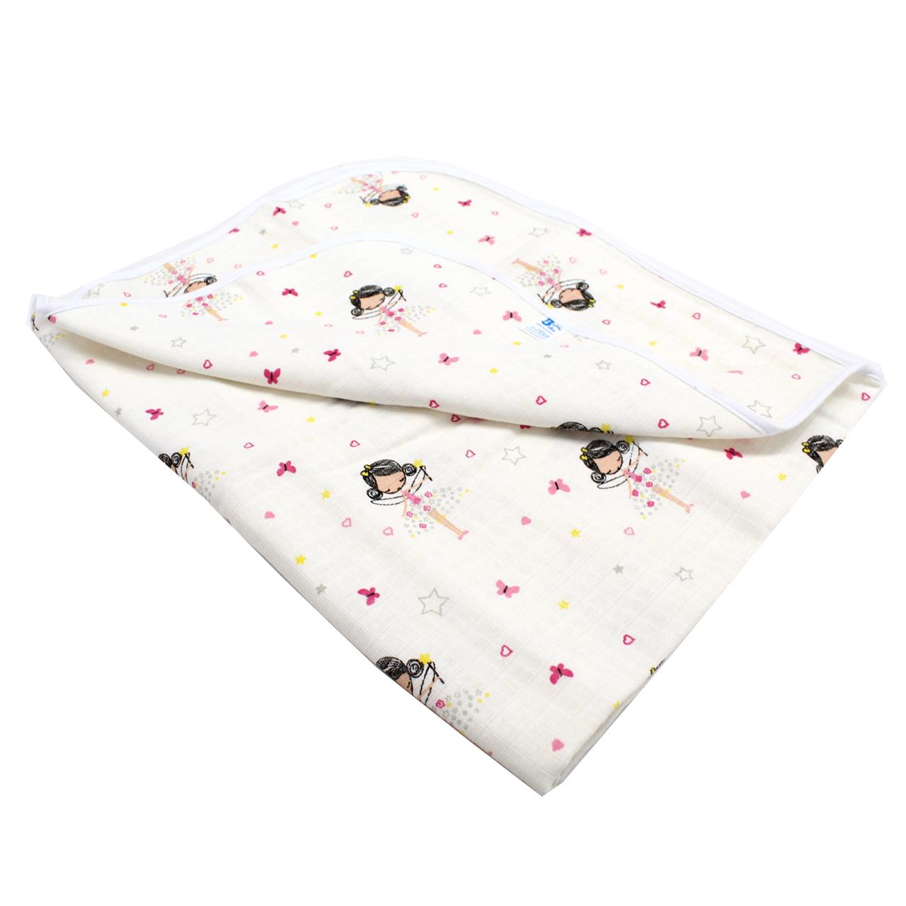 Poza Paturica Alb/Roz, Muselina flausata, 0 +, Printesa - BL658 [2]