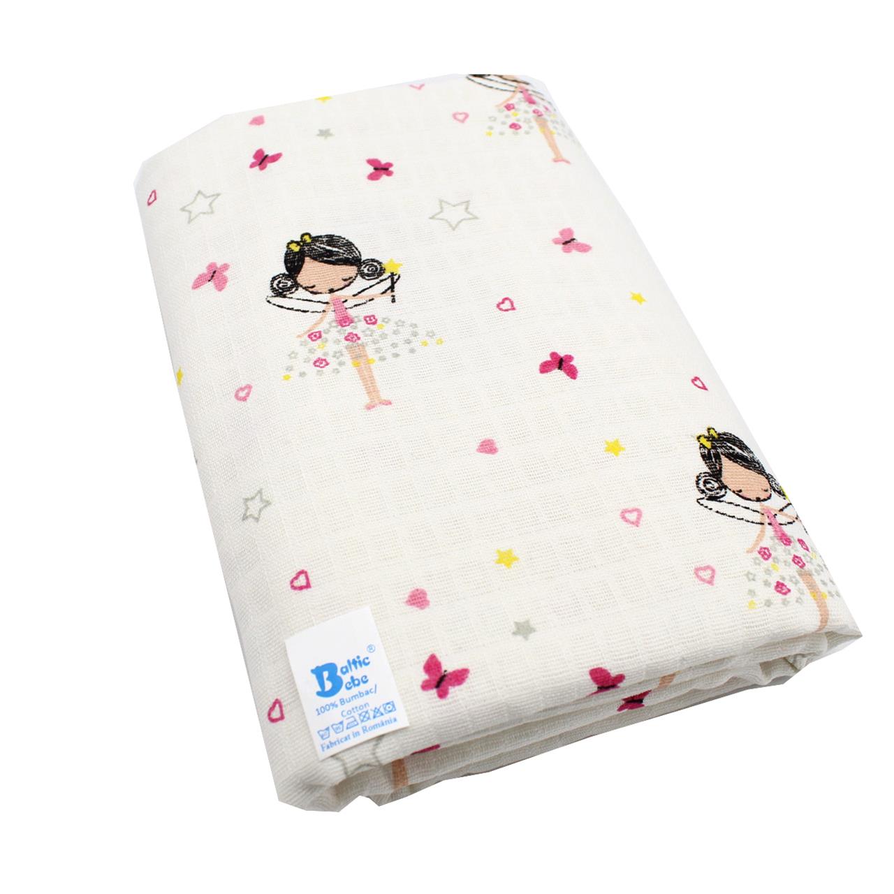 Poza Scutec Muselina Flausata, Refolosibil, Alb/Roz, Fete, Printesa - BL659 [1]