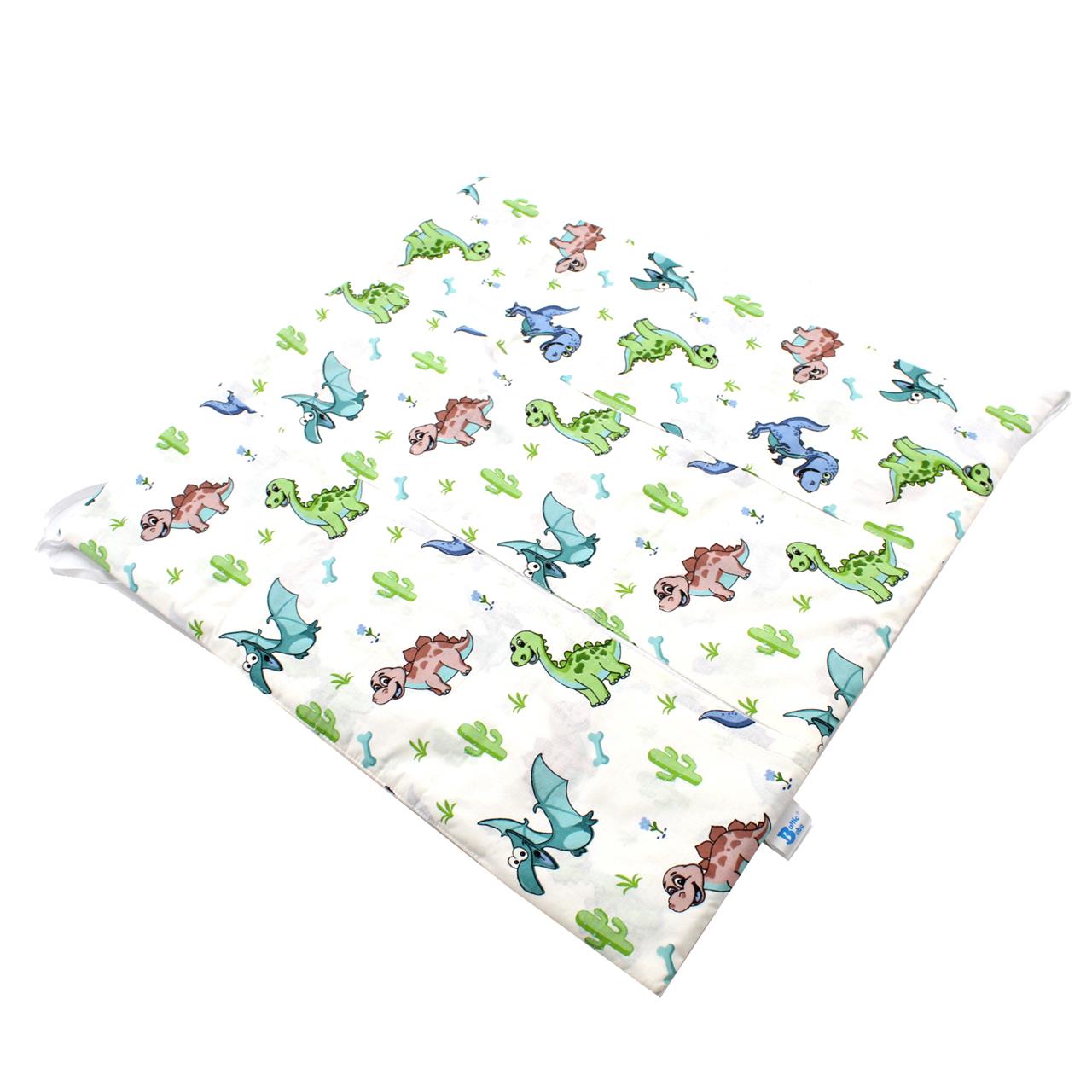 Poza Protectie Patut Alb/Verde, Bumbac, Dragon, Siret - BL666 [2]