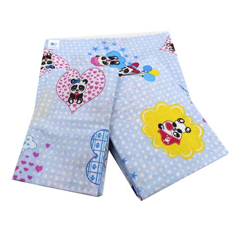 Poza Set Lenjerie Albastru/Roz, Bumbac, Husa pilota, Cearceaf patut, Husa perna, 3, Baieti, Ursul Panda, Capse - BL670 [1]