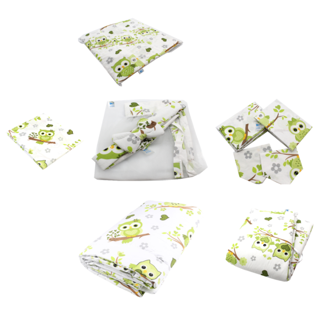 Poza Set Lenjerie Alb/Multicolor, Renforce, 10 Piese, 10, Baieti, Bufnita - BL674 [6]