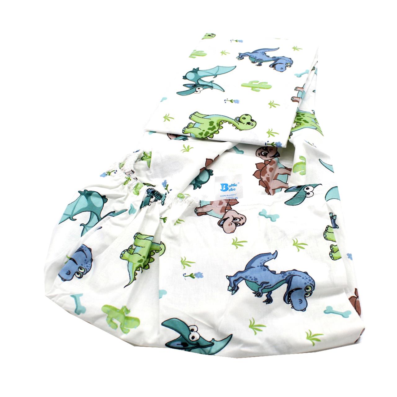 Poza Set Lenjerie Alb/Verde, Bumbac, 5, Baieti, Dinozauri, Siret - BL690 [4]