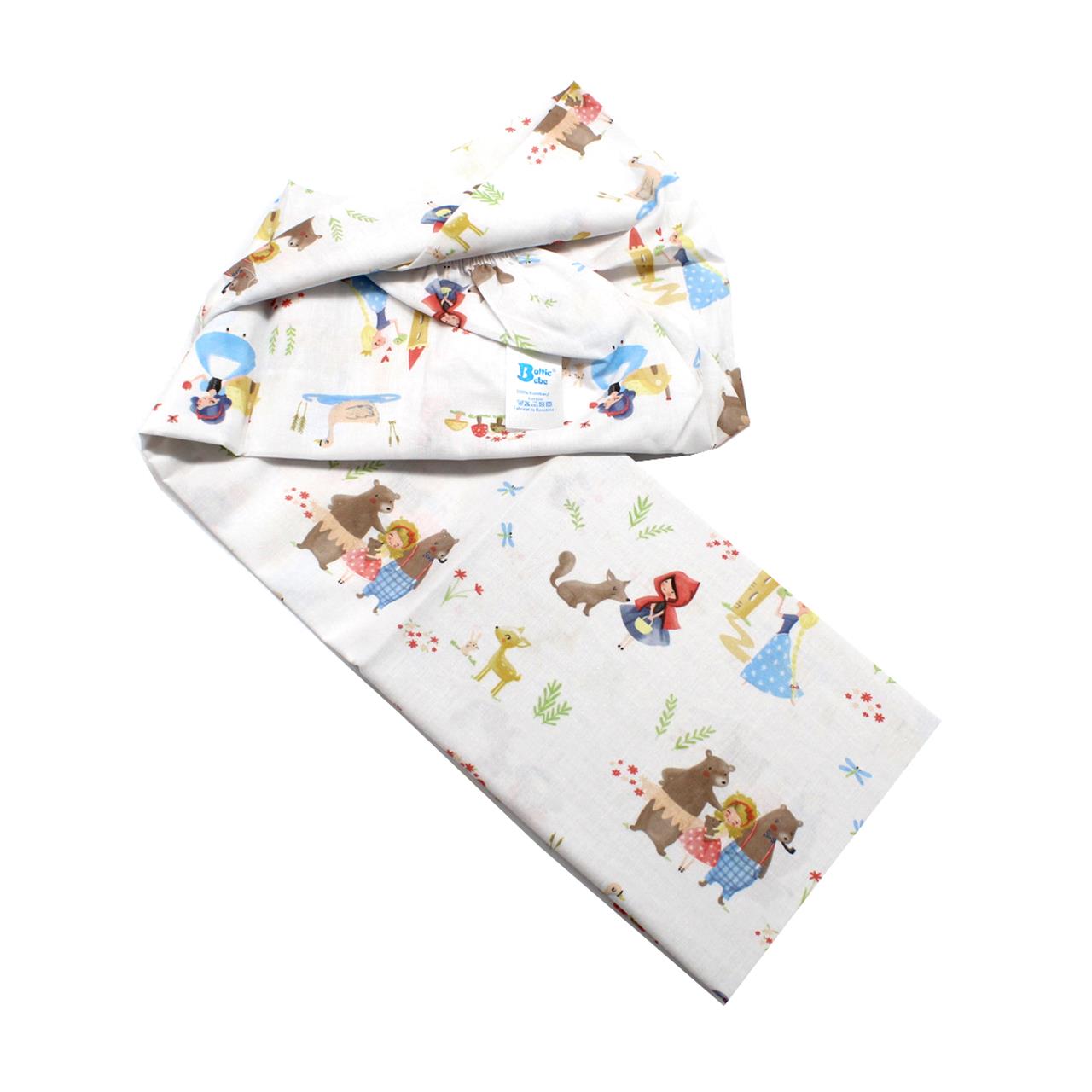 Poza Cearceaf Alb, Bumbac Percale, 1 x Cearceaf cu elastic, Scufita rosie, Banda elastica - BL696 [2]
