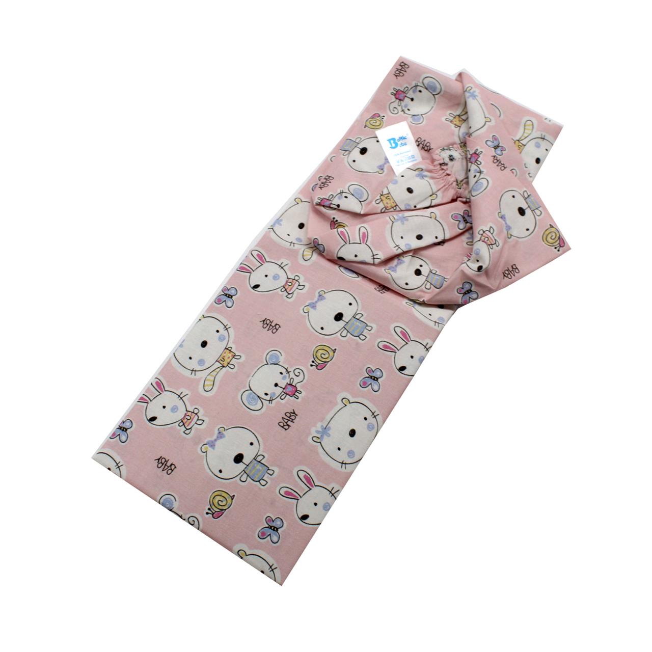Poza Cearceaf Roz, Bumbac Pecale, 1 x Cearceaf cu elastic, Pisica, Banda elastica - BL698 [2]