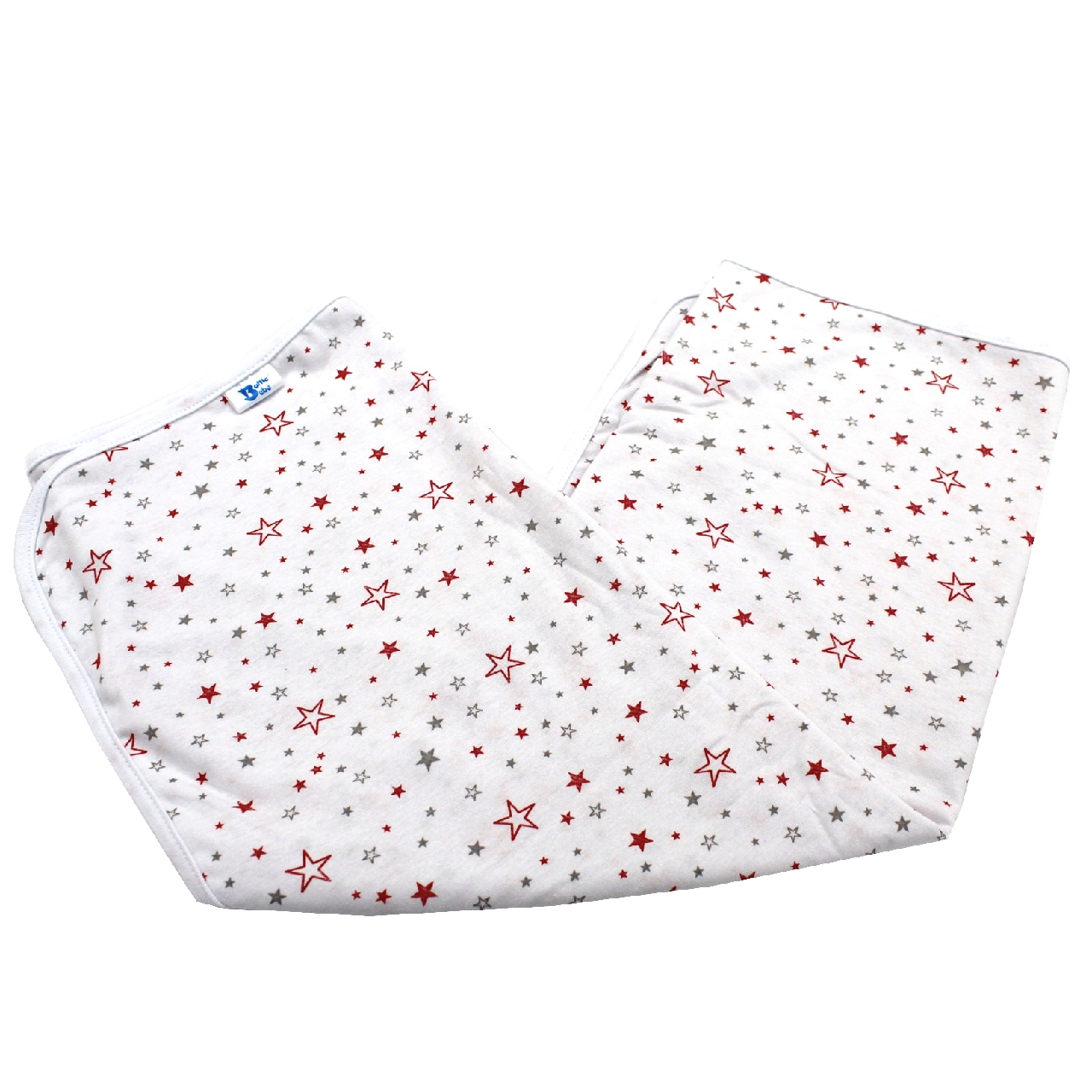 Poza Paturica Alb/Rosu, Bumbac, 0 +, Stelute - BL775 [2]