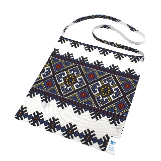 Poza Traista colind, Bumbac, Alb/Albastru - BL787 [1]