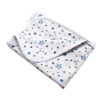 Poza Paturica Alb/Albastru, Bumbac, 0 +, Stelute - CTY017 [1]