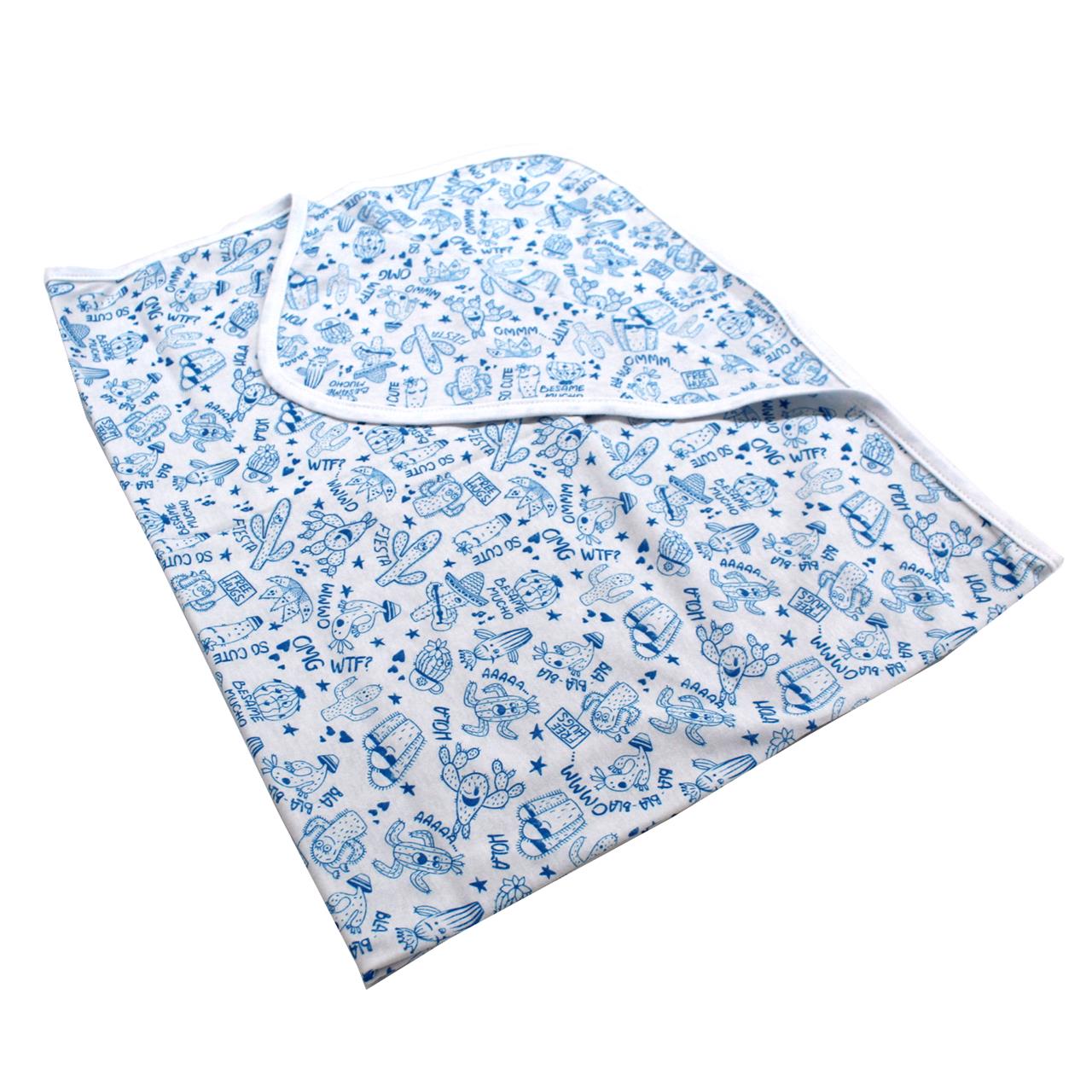 Poza Paturica Alb/Albastru, Bumbac, 0 +, Cactus - CTY019 [2]