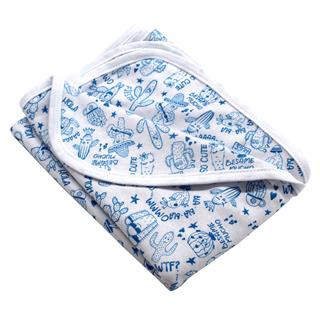 Poza Paturica Alb/Albastru, Bumbac, 0 +, Cactus - CTY019 [1]