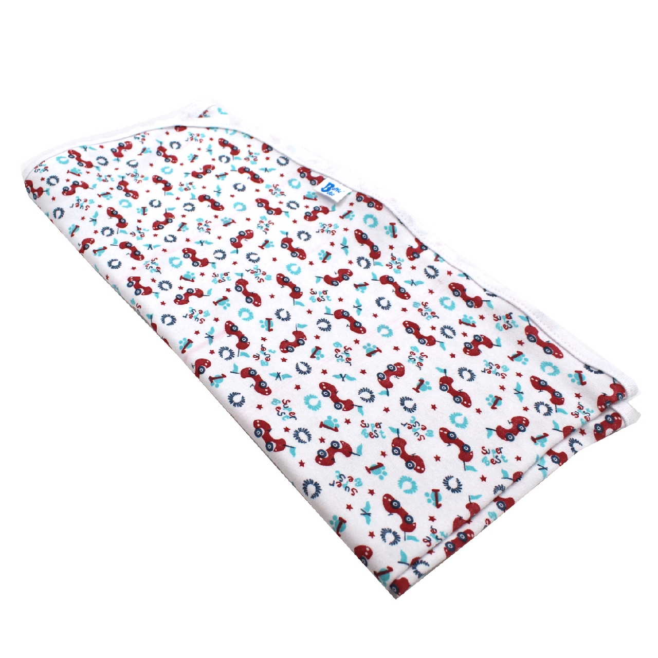 Poza Paturica Alb/Albastru deschis, Bumbac, 0 +, Masinuta super - CTY072 [3]