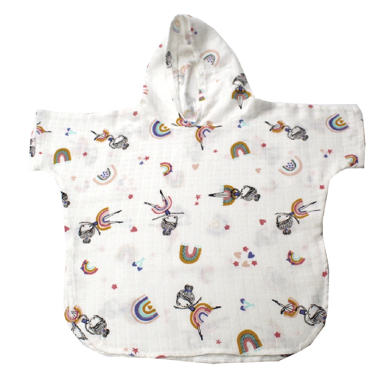 Poza Poncho Muselina, Alb - CTY117 [1]