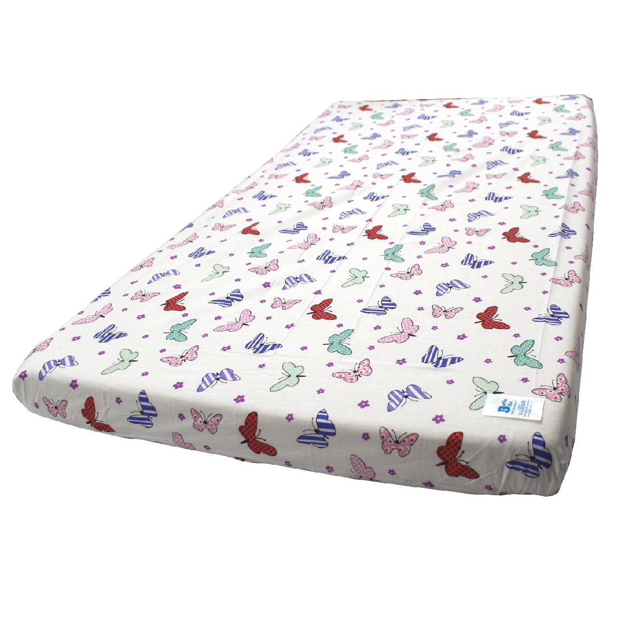 Poza Cearceaf Alb, Bumbac, 1 x Cearceaf, Fluturasi, Cu elastic - CTY120 [2]